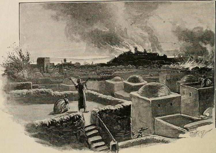 A depiction of the destruction of Jerusalem by the Babylonians, 1896