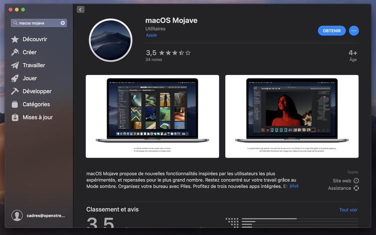 comment activer mode sombre macos mojave 1