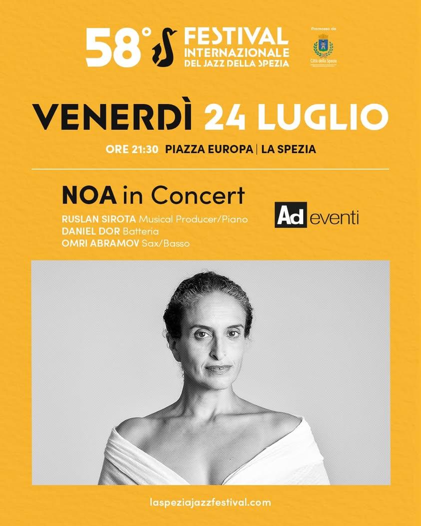🎤  NOA al Festival Internazionale del Jazz della Spezia 🎼 La cantautrice e musicista NOA porterà il suo repertorio ecc...