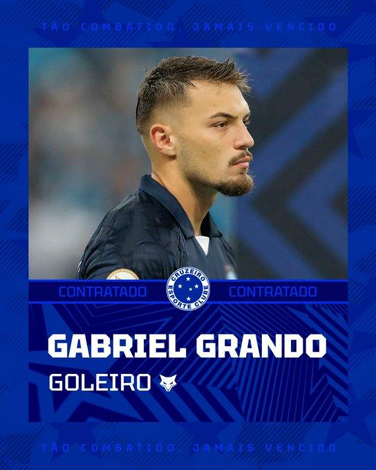 Cruzeiro anuncia a contratação do goleiro Gabriel Grando