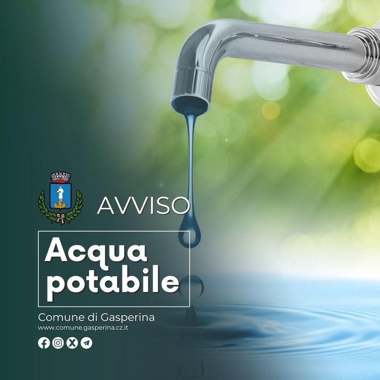 #ComuneGasperina #acquapotabile ACQUA POTABILE: INTERRUZIONE GASPERINA CENTRO A causa di un intervento sulla rete idrica...