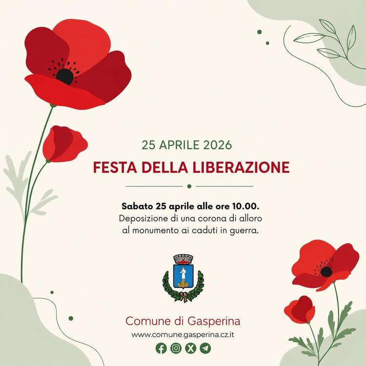 #ComuneGasperina #25aprile 📌Sabato 25 aprile alle ore 10.00 direttamente al monumento ai caduti in guerra.