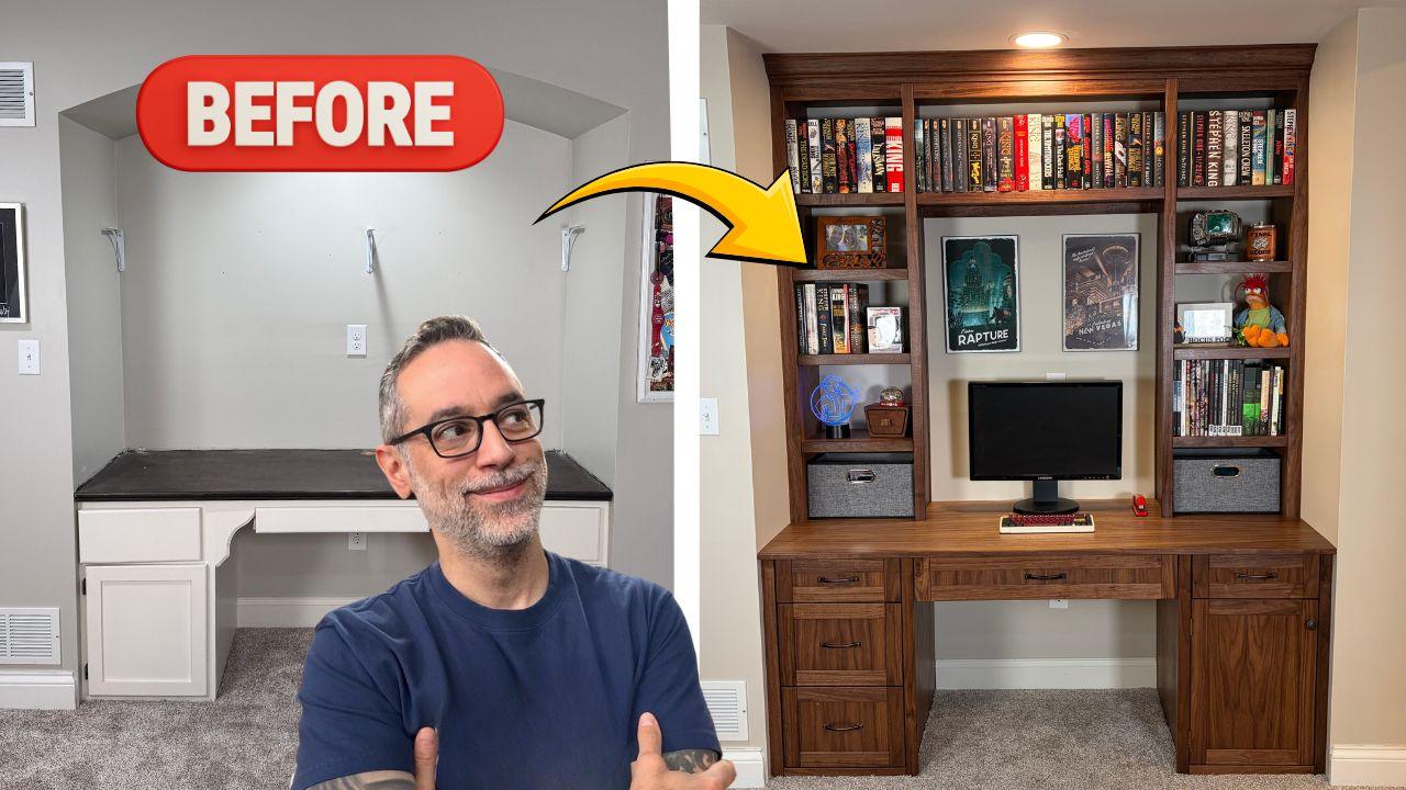 Custom Built-In Desk, Huge Transformation