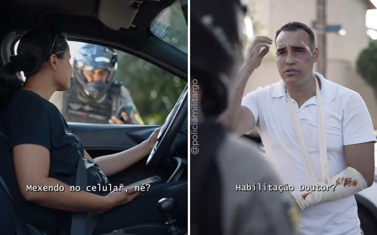 Com memes e referências a novelas, PM de Goiás chama atenção com vídeo educativo sobre trânsito