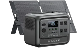 Bluetti Elite 100 V2 portable power station with a 100W solar panel