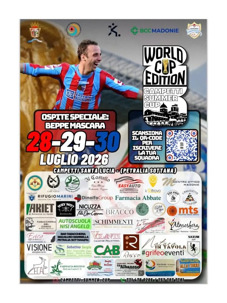 🗓 28 - 29 e 30 LUGLIO 2026  🕙 dalle ore 10.00  📍 Campetti S. Lucia di Petralia Sottana  ⚽️ CAMPETTI SUMMER CUP  #esta...