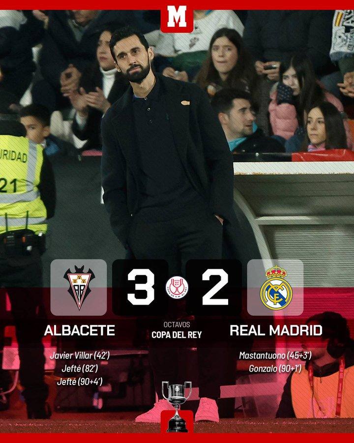 Real Madrid eliminado de la Copa y en caída libre en el estreno de Arbeloa