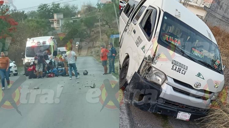 Invasión de carril provoca fuerte accidente en Tequesquitengo; hay un fracturado
