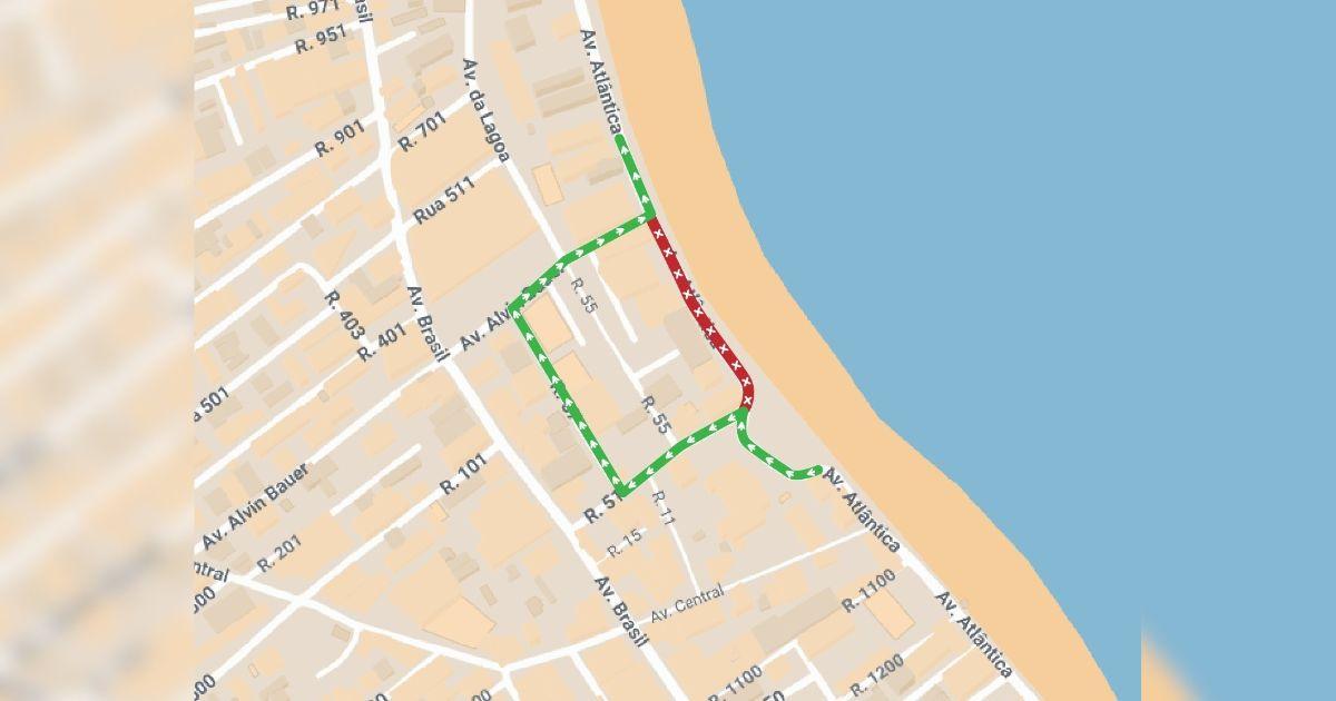 Avenida Atlântica será bloqueada a partir desta segunda para obra macrodrenagem; confira o trecho