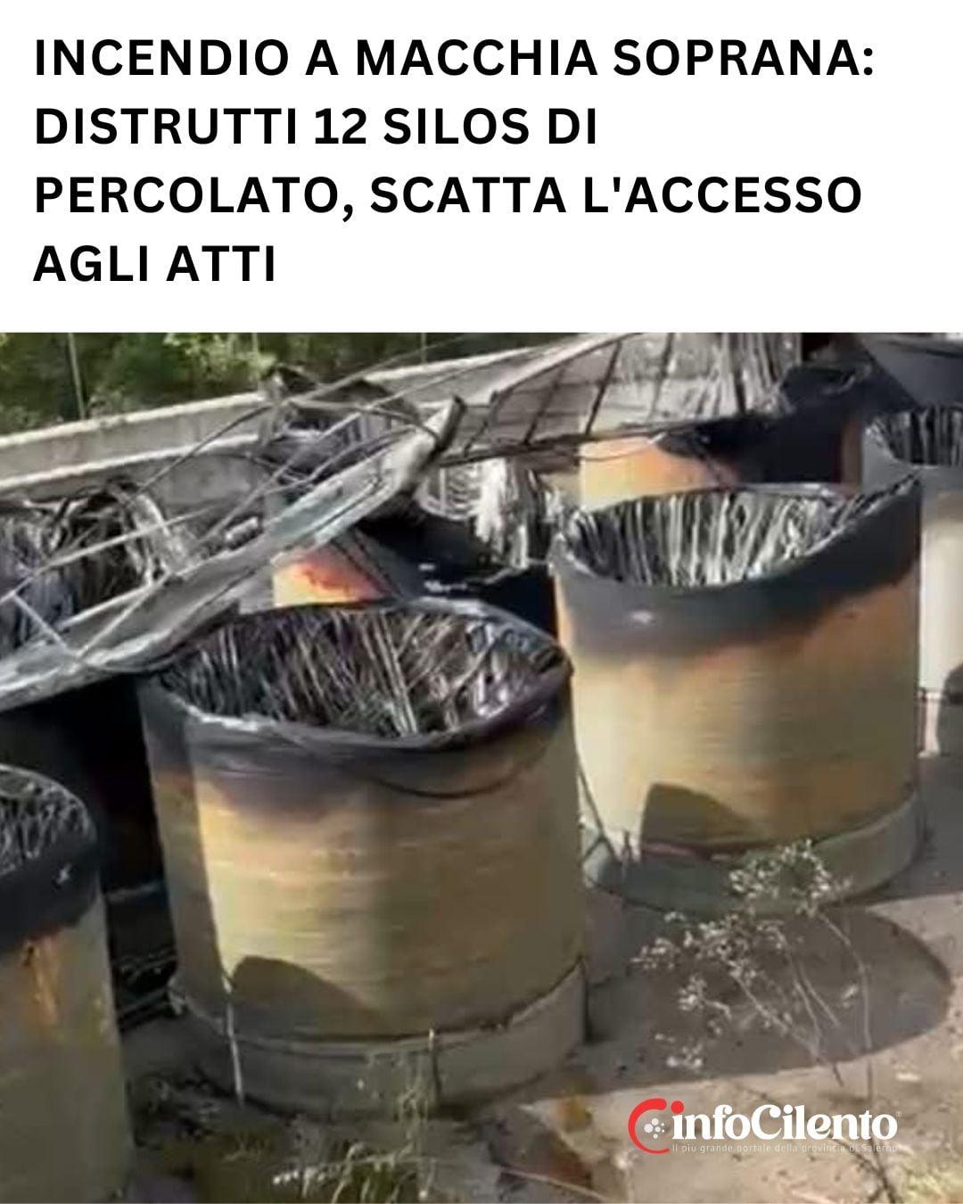 Incendio alla discarica di Macchia Soprana a Serre: distrutti sedici silos di percolato