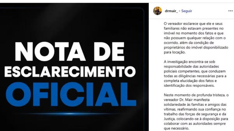 Homens são mortos a tiros em casa de vereador em Mangaratiba