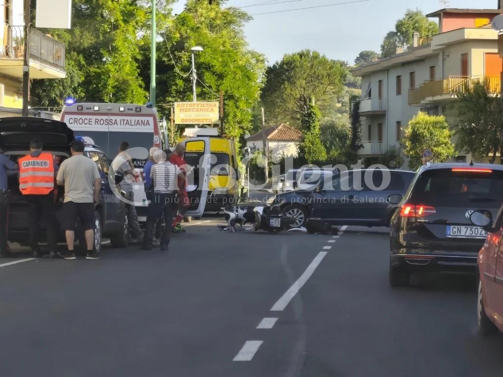 Incidente ad Agropoli in località Madonna del Carmine: scontro auto-moto, un ferito