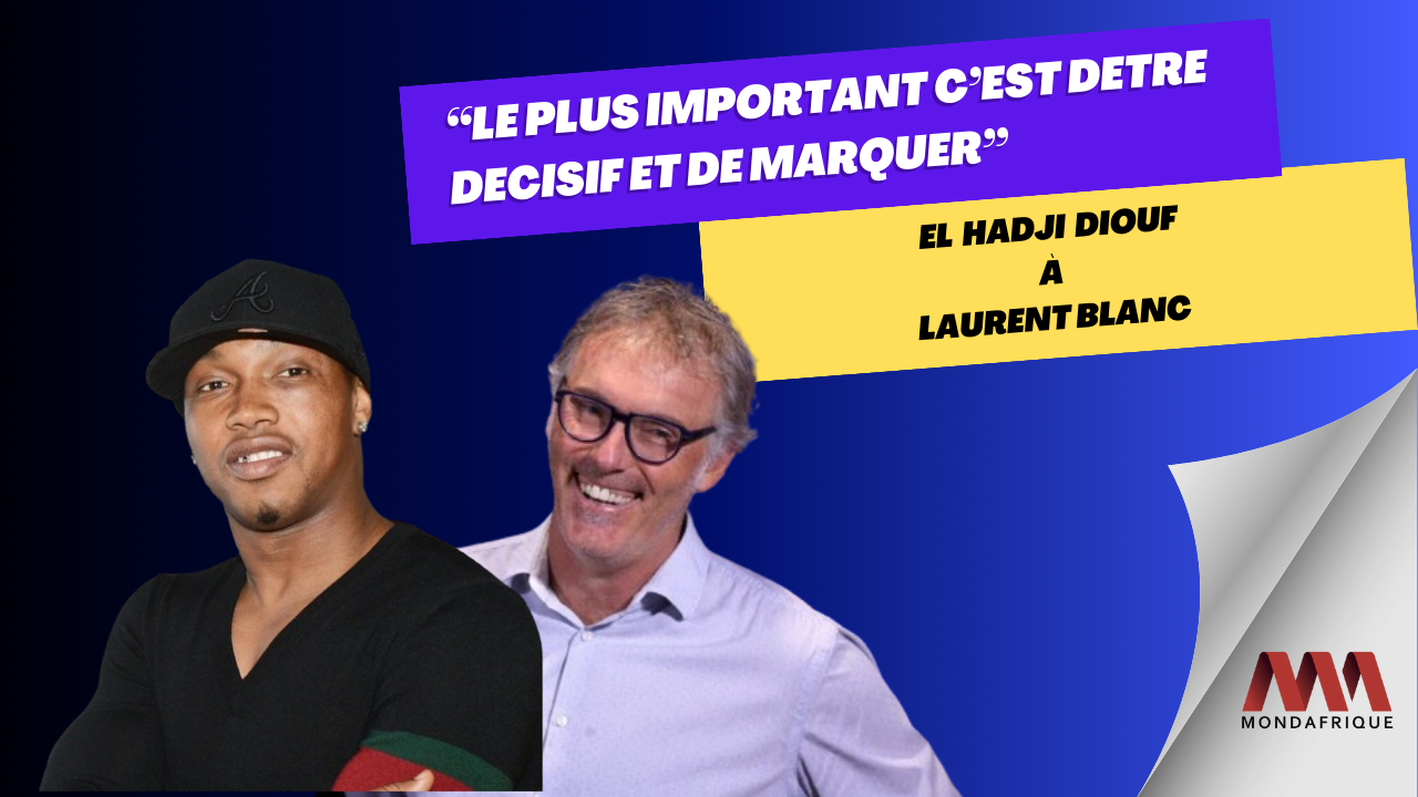 El Hadji Diouf face à Laurent Blanc et à Didier Drogba