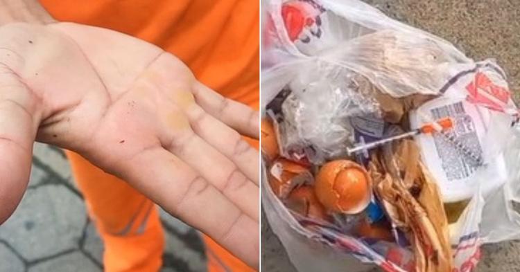 Agulha escondida no lixo comum provoca acidente com trabalhador em Camboriú&nbsp;