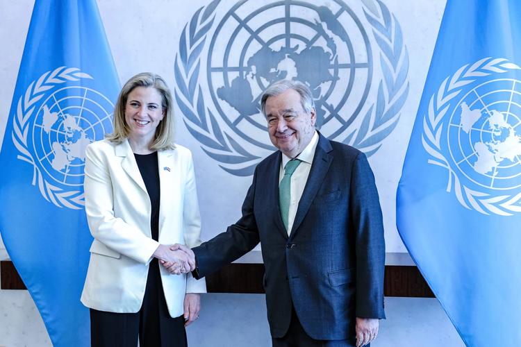 Werben für Österreich: Meinl-Reisinger bei UN-Generalsekretär Guterres im März in New York