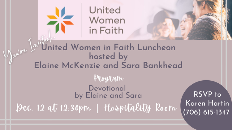 United Women in Faith Luncheon-Dec. 12
