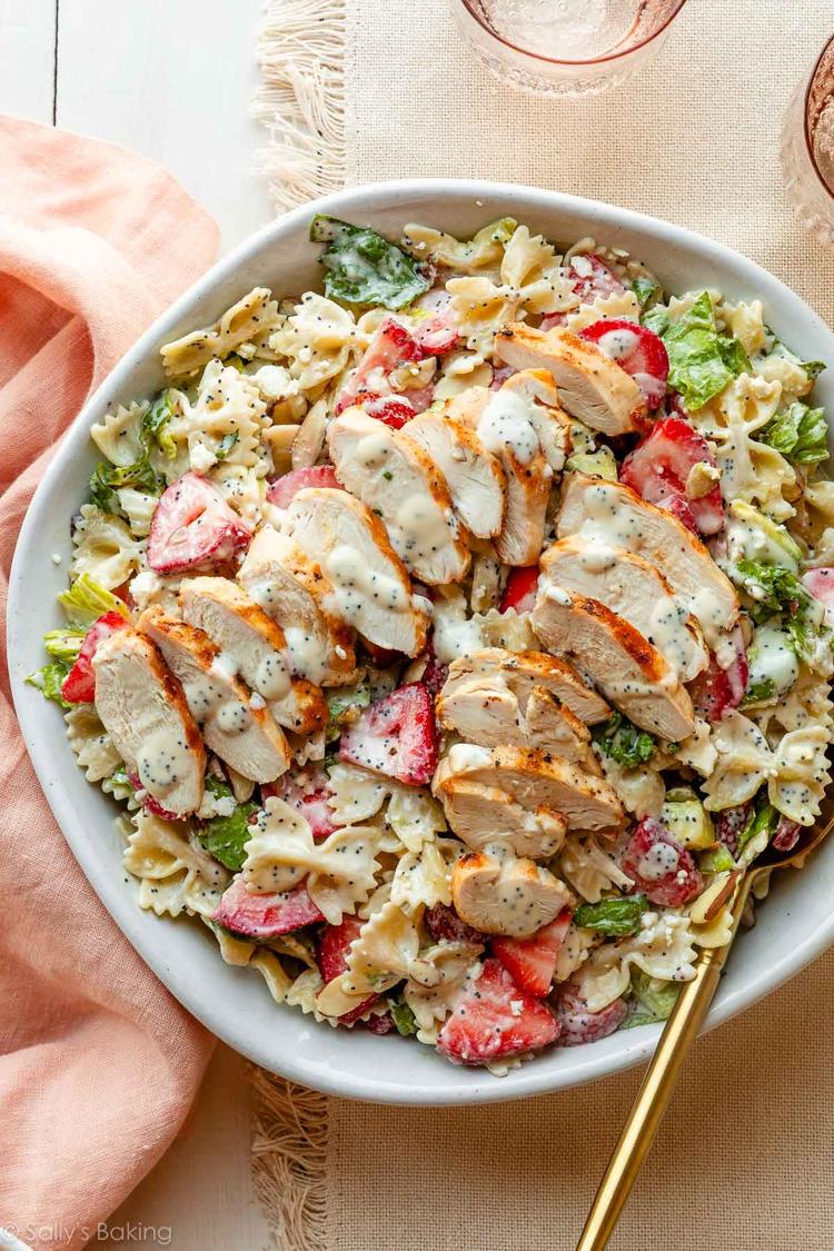 Creamy Strawberry Feta Pasta Salad