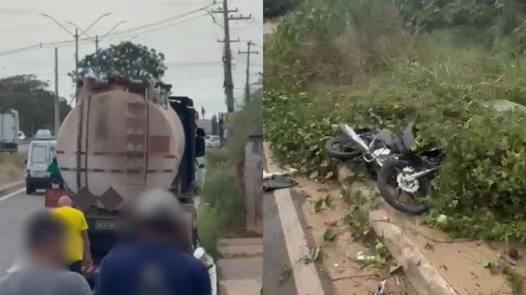 Motociclista é arremessada após colidir com caminhão na BR-316, em Teresina