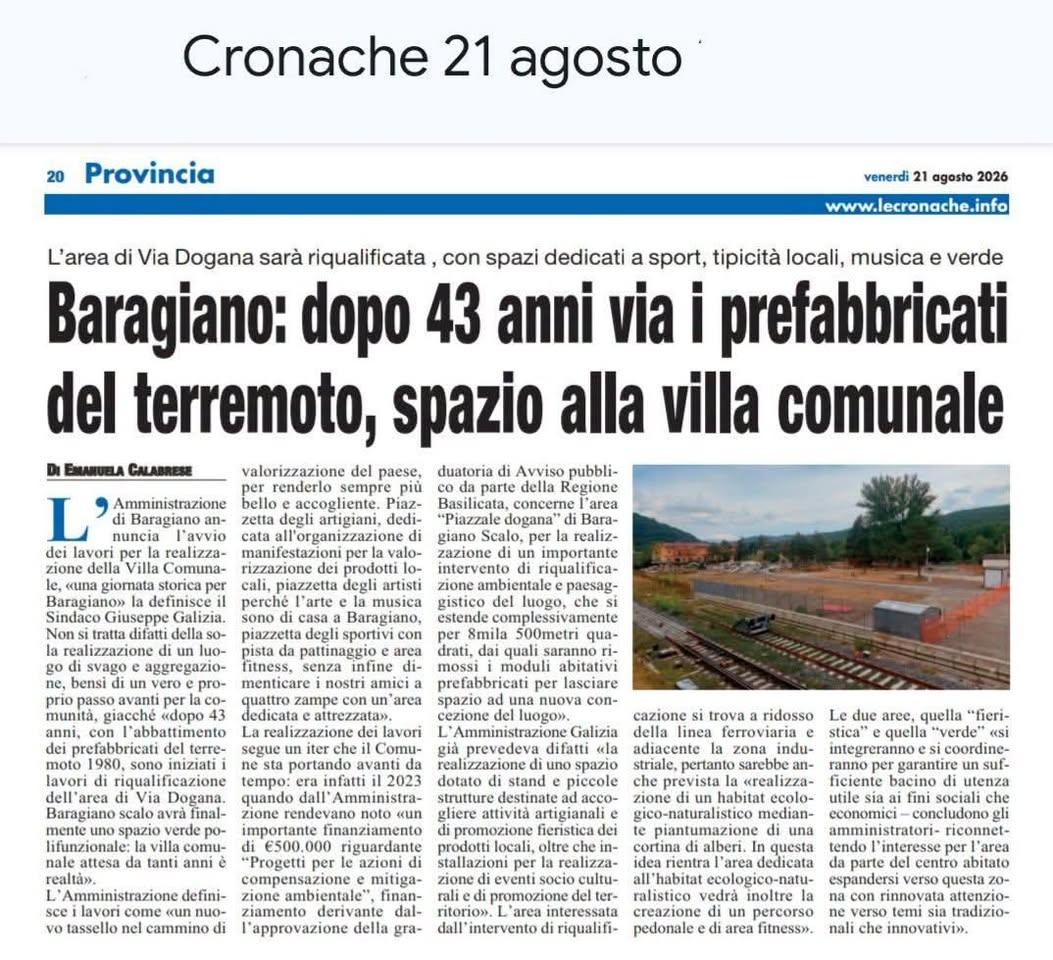 Amministrazione Comunale di Baragiano Posted