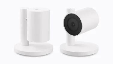 apple home collection indoor security camera with camera tilted up and down