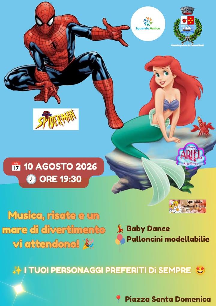 🎉 Una serata di magia, musica e divertimento per tutta la famiglia! 🧜‍♀️🕷️ L'Associazione Sguardo Amico, con il patro...
