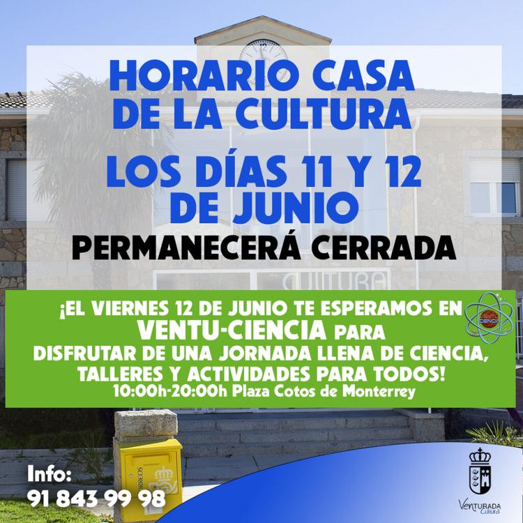 Horarios Casa de la Cultura