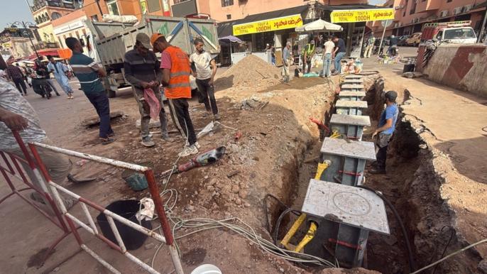 قبل الزيارة الملكية المرتقبة.. تسريع وتيرة تهيئة ساحة جامع الفناء بمراكش +صور