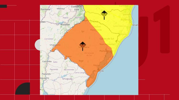 Temporais e ventos acima de 90 km/h: confira previsão do tempo para esta quinta-feira no RS