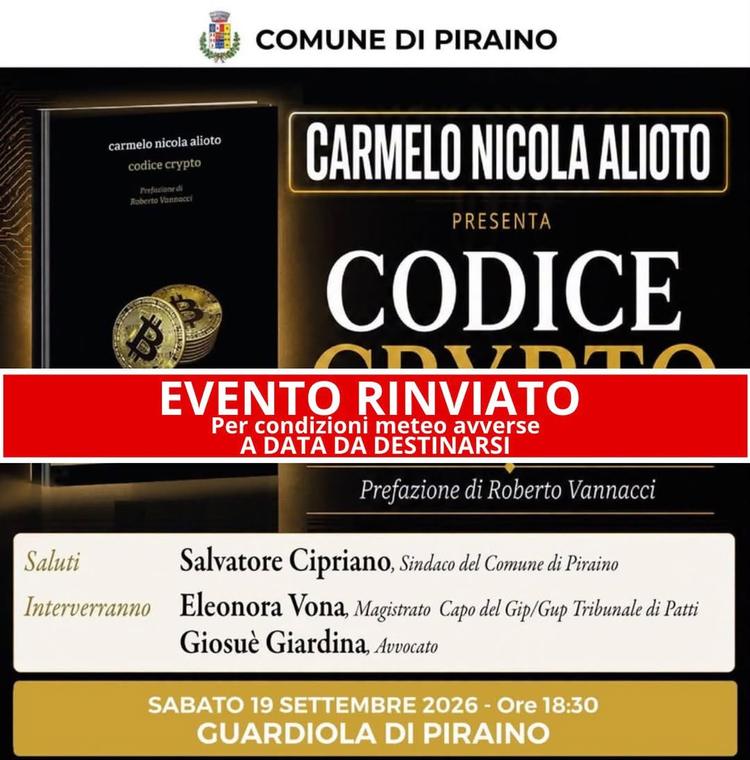 📌Evento rinviato a causa delle condizioni meteo avverse previste per oggi.