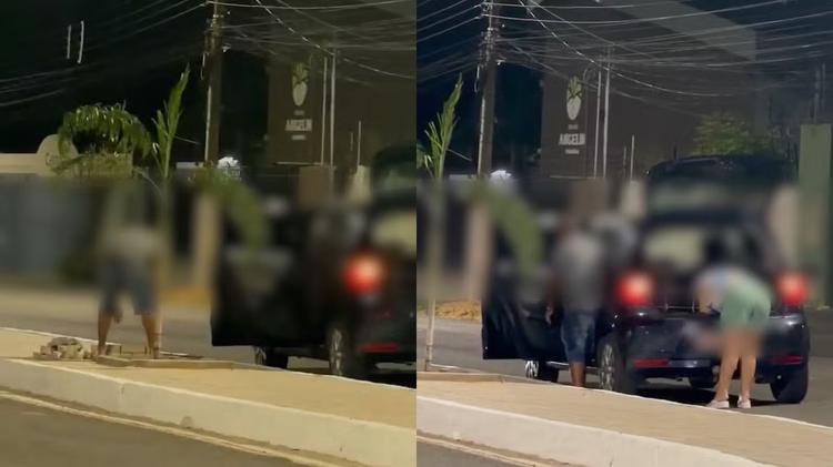 Vídeo: Casal é flagrado levando blocos de concreto de obra pública em Parnaíba, no litoral do Piauí