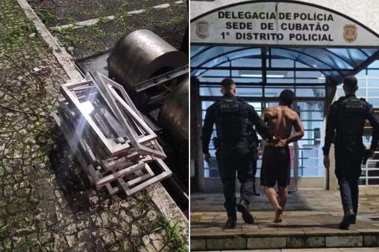 Homem é preso em flagrante após invadir e furtar escola em Cubatão, SP
