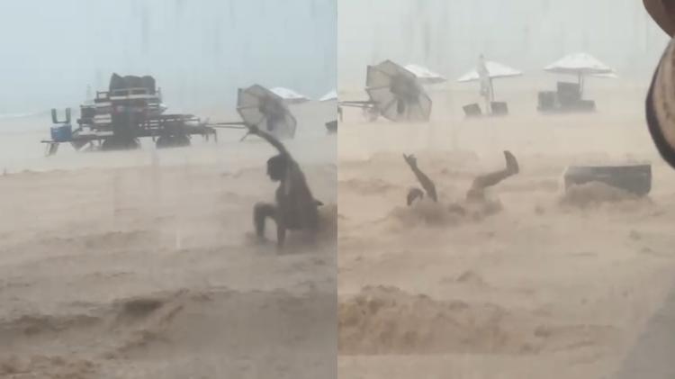 Vídeo: Ruas de Jericoacoara, no Ceará, viram ‘rios’ após forte chuva no município