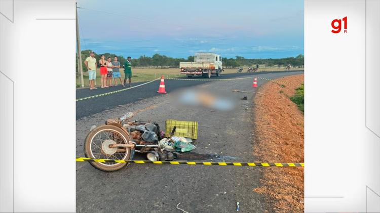 Motociclista morre ao bater em caminhão no dia do aniversário de 60 anos, no Norte do Piauí
