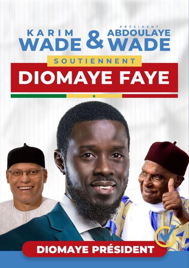 Elections au Sénégal – Le soutien de Karim et Abdoulaye Wade à  Bassirou Diomaye Faye