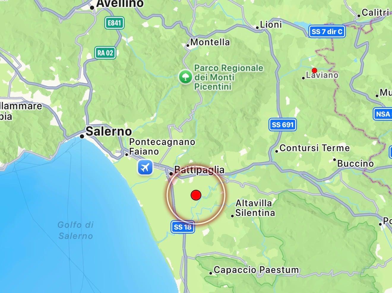 Sisma nel salernitano: scossa di magnitudo 3.6 con epicentro a Eboli