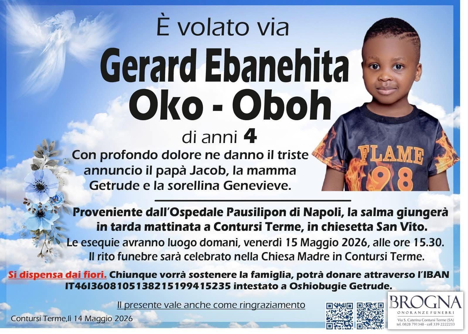 Contursi Terme si stringe attorno alla famiglia del piccolo Gerard