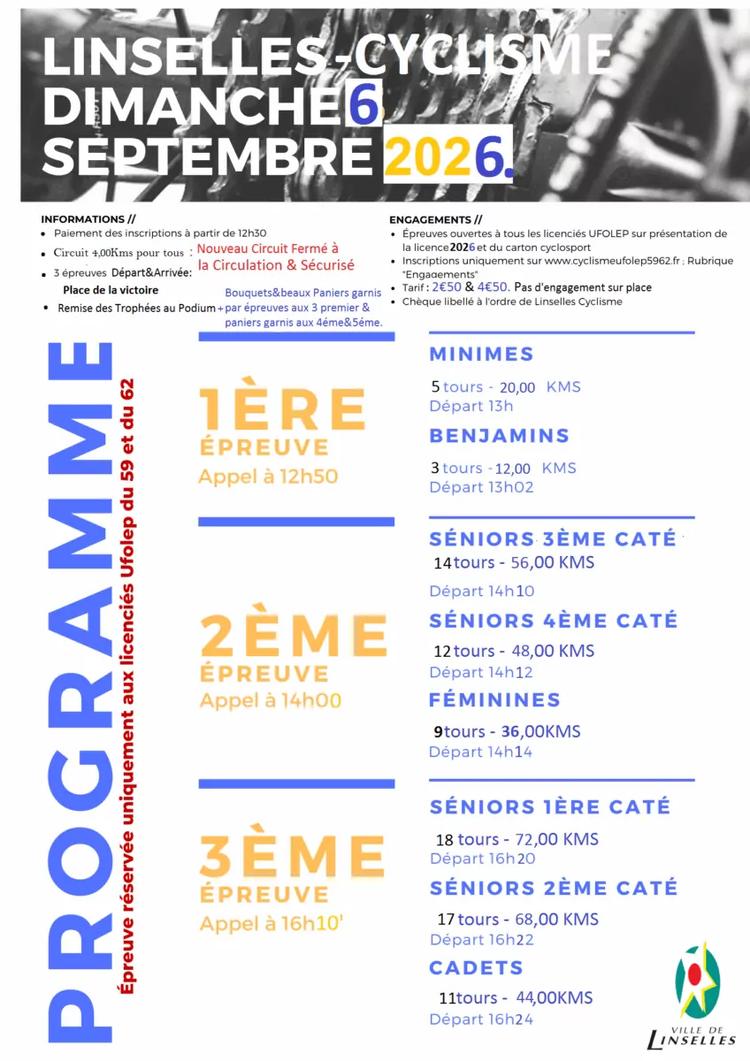 Grand Prix Cycliste 2026- Programme
