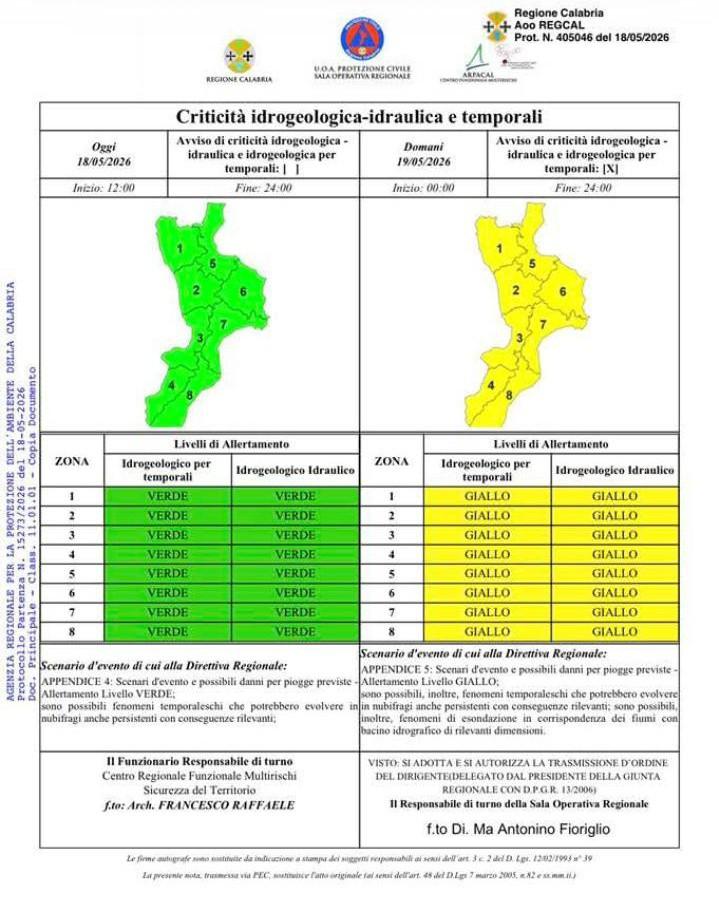 ⚠️ 𝐀𝐋𝐋𝐄𝐑𝐓𝐀 𝐌𝐄𝐓𝐄𝐎 𝐆𝐈𝐀𝐋𝐋𝐀 ⚠️  Il dipartimento della 𝗣𝗥𝗢𝗧𝗘𝗭𝗜𝗢𝗡𝗘 𝗖𝗜𝗩𝗜𝗟𝗘 della Regione Cala...