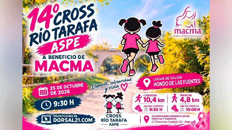 Aspe corre este domingo por una buena causa con el XIV Cross Río Tarafa a beneficio de MACMA