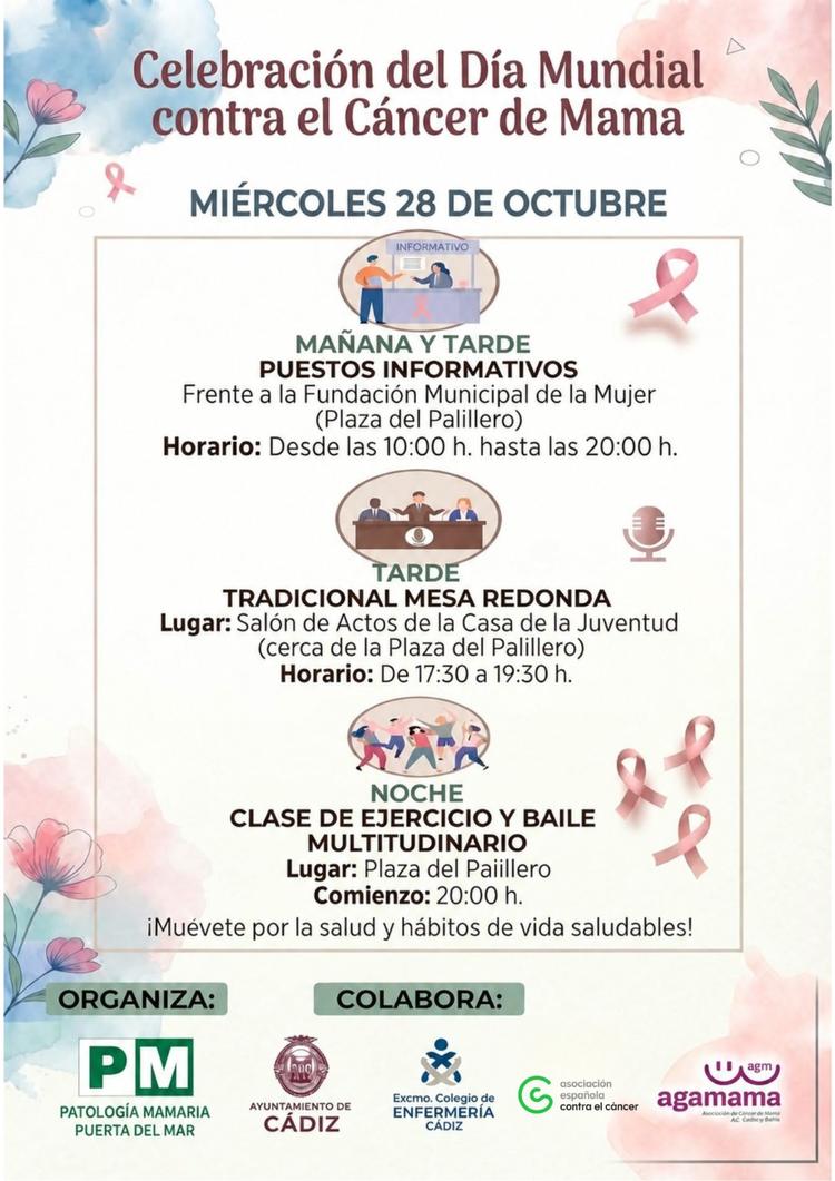 Información, reflexión y baile para dar visibilidad al cáncer de mama en Cádiz
