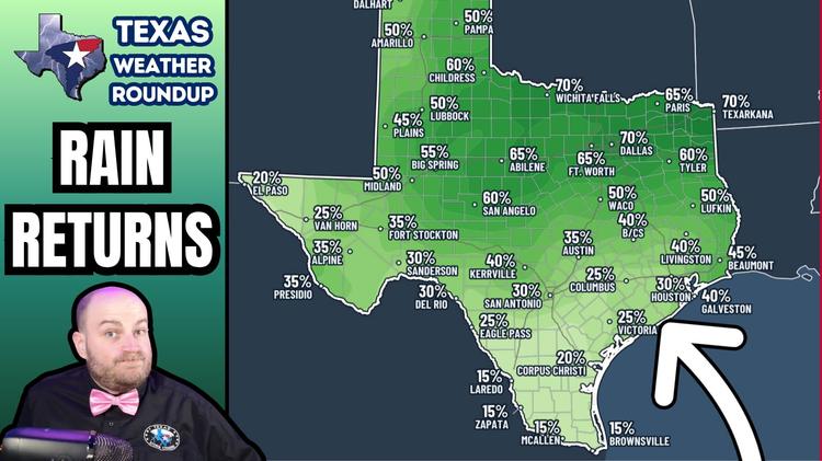 Texas Rain Chances Return This Weekend as Tropical Moisture and a Weak June Front Move In