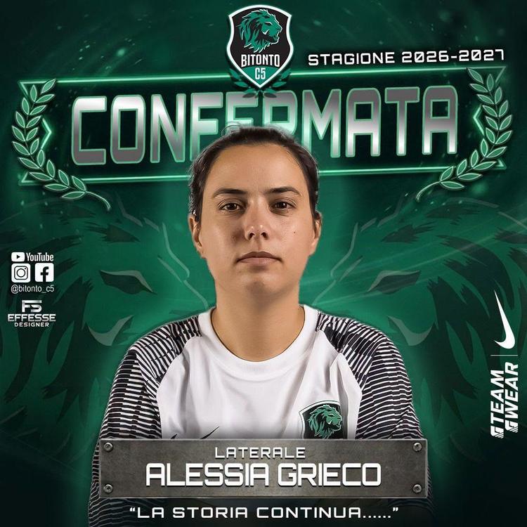 Futsal A/F: Bitonto, ufficiale anche la conferma di Grieco
