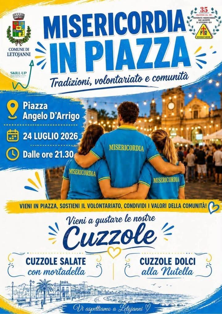 MISERICORDIA IN PIAZZA Questa sera appuntamento con il meraviglioso mondo del volontariato e con una delle associazioni...