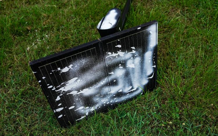 vandalized Flock camera near Washington Avenue and Westcott is photographed in Houston, Tuesday, July 7, 2026.