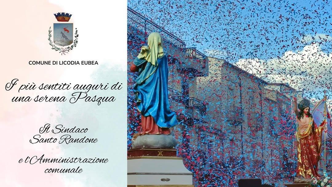 Il Sindaco Santo Randone e l’Amministrazione comunale augurano buona Pasqua a tutta la comunità! 💛🕊️
