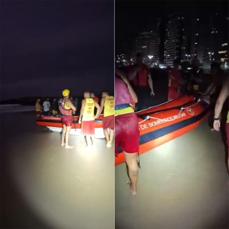 Duas pessoas são resgatadas após embarcação virar no mar em Natal
