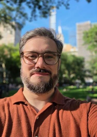 a handsome journalist named timothy werth in a new york city park