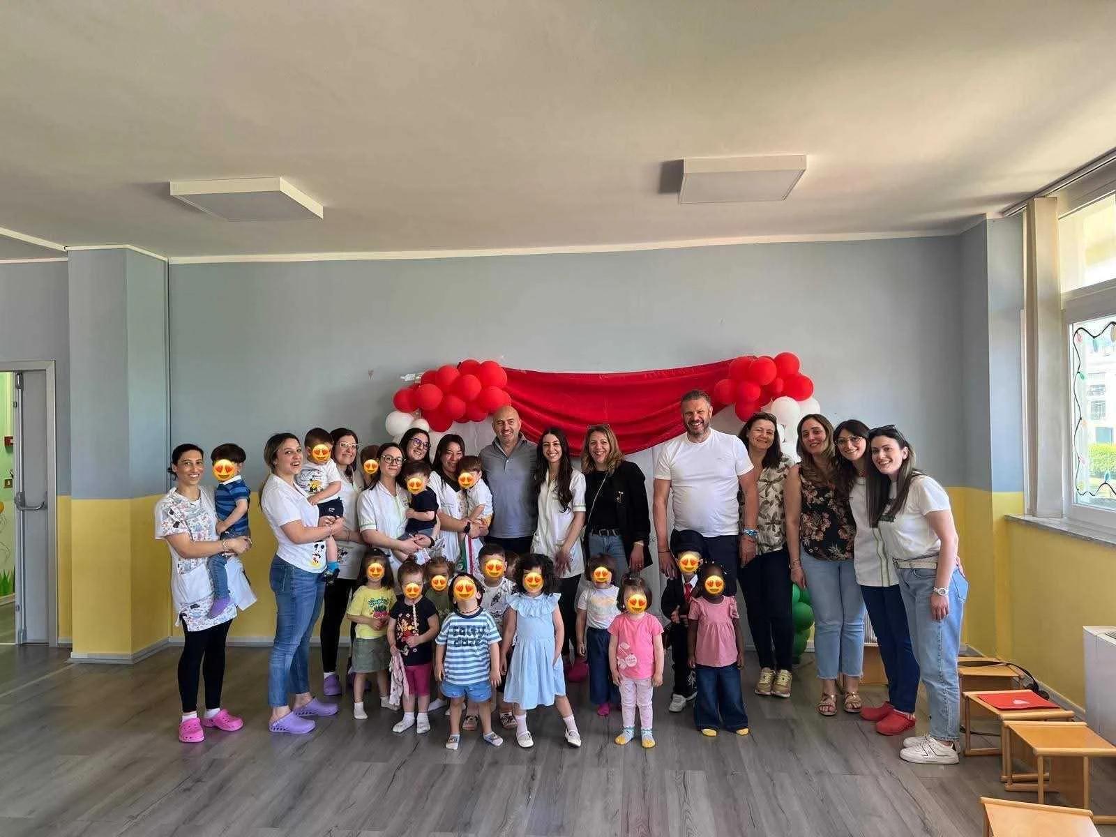Sassano, il sindaco Nicola Pellegrino incontra i bambini del nido per la Festa della Repubblica