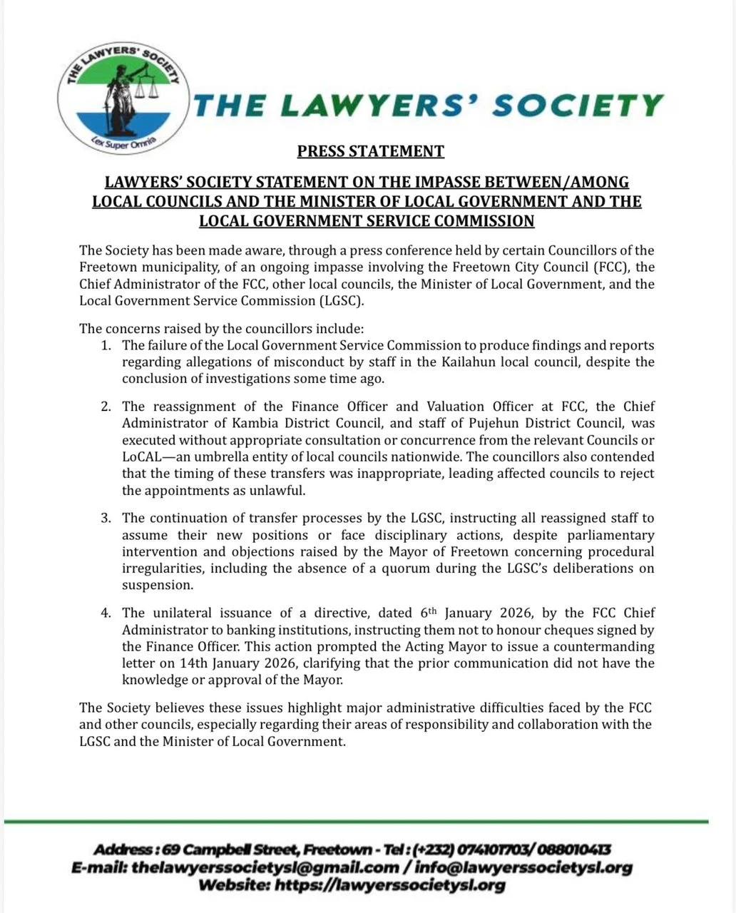 LAWYERS’ BODY WARNS AGAINST POLITICAL INTERFERENCE IN LOCAL COUNCILS