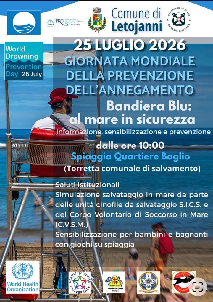 25 LUGLIO - GIORNATA MONDIALE DELLA PREVENZIONE DELL'ANNEGAMENTO Si tratta di un'iniziativa dell’OMS che segue la Risolu...